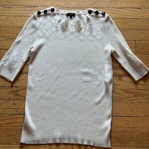 Chanel Cream Wool Sweater with Buttons FR 38 US 6 pre-fall 2017